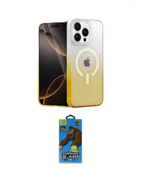 ieg™ iPhone 14 Pro Max Kılıf Eksen Minimal Özel Seri - Siyah 18D Cam Ekran Koruyucu