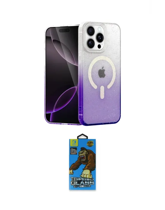 ieg™ iPhone 14 Pro Max Kılıf Eksen Minimal Özel Seri - Siyah 18D Cam Ekran Koruyucu