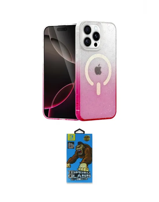 ieg™ iPhone 14 Pro Max Kılıf Eksen Minimal Özel Seri - Siyah 18D Cam Ekran Koruyucu