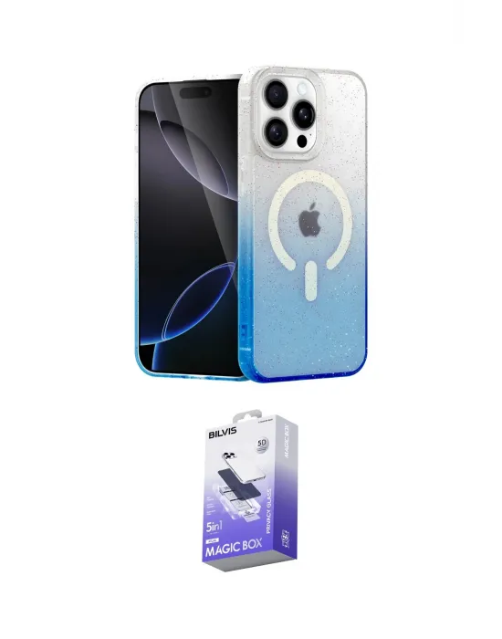 ieg™ iPhone 14 Pro Max Kılıf Eksen Minimal Özel Seri - Siyah Bilvis 5in1 5D Magic Hayalet Cam Ekran Koruyucu