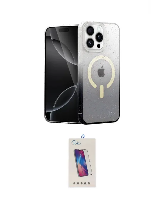 ieg™ iPhone 14 Pro Max Kılıf Eksen Minimal Özel Seri - Siyah Joko 5D Cam