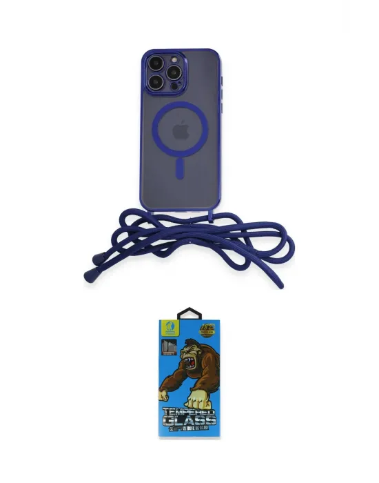 ieg™ iPhone 14 Pro Max Kılıf Eksen Özel Seri - Siyah 18D Cam Ekran Koruyucu
