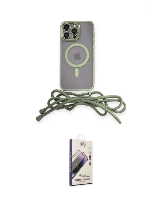 ieg™ iPhone 14 Pro Max Kılıf Eksen Özel Seri - Siyah Bilvis 3D Mat Cam Ekran Koruyucu