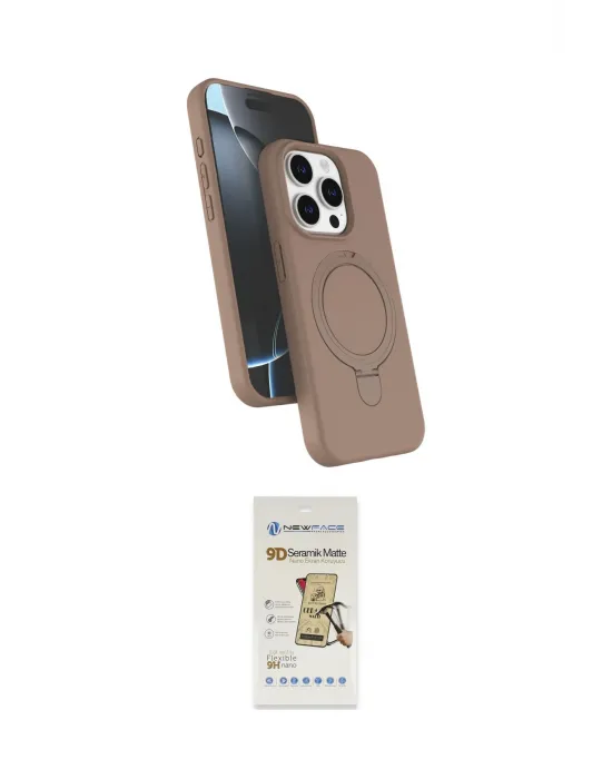 ieg™ iPhone 14 Pro Max Kılıf İz Işık Koleksiyonu - Siyah Mat Seramik Nano Ekran Koruyucu