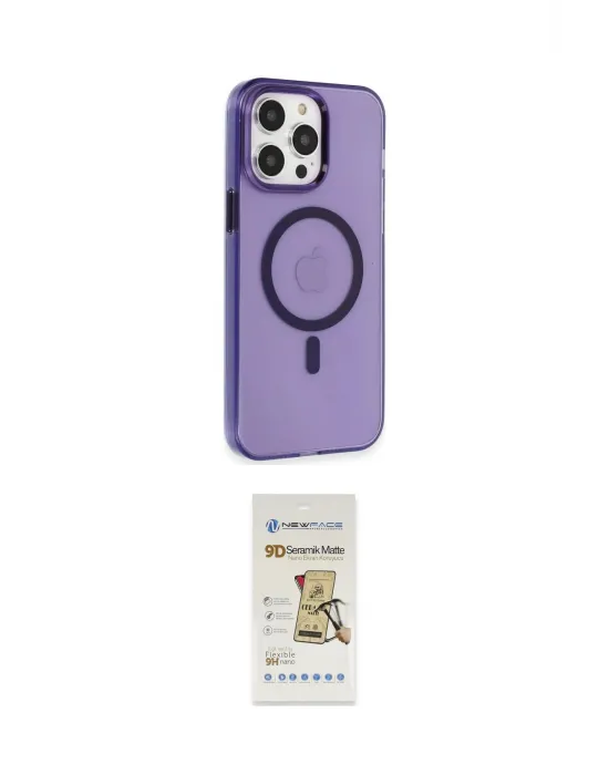 ieg™ iPhone 14 Pro Max Kılıf Kıvılcım Asil Özel Seri - Siyah Mat Seramik Nano Ekran Koruyucu