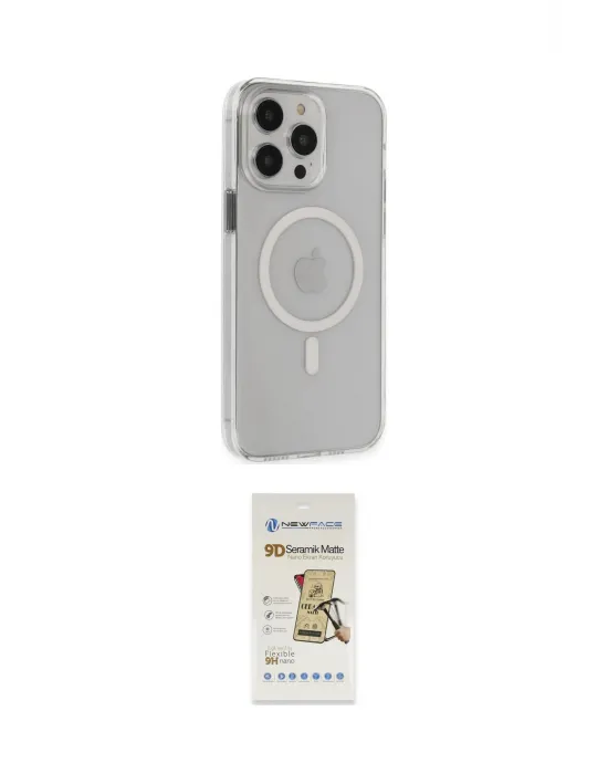 ieg™ iPhone 14 Pro Max Kılıf Kıvılcım Asil Özel Seri - Siyah Mat Seramik Nano Ekran Koruyucu