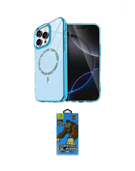 ieg™ iPhone 14 Pro Max Kılıf Kıvılcım Form Prime - Siyah 18D Cam Ekran Koruyucu