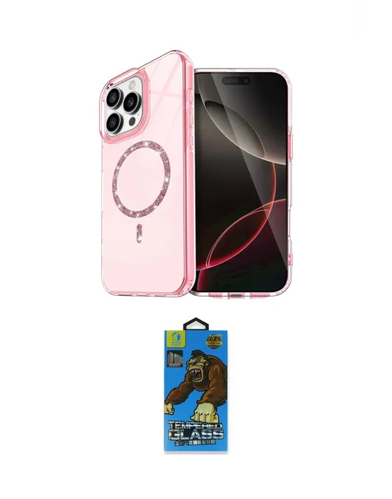 ieg™ iPhone 14 Pro Max Kılıf Kıvılcım Form Prime - Siyah 18D Cam Ekran Koruyucu