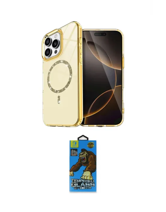 ieg™ iPhone 14 Pro Max Kılıf Kıvılcım Form Prime - Siyah 18D Cam Ekran Koruyucu