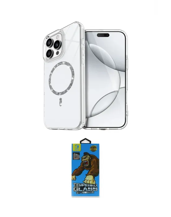 ieg™ iPhone 14 Pro Max Kılıf Kıvılcım Form Prime - Siyah 18D Cam Ekran Koruyucu