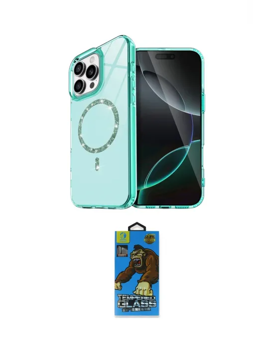 ieg™ iPhone 14 Pro Max Kılıf Kıvılcım Form Prime - Siyah 18D Cam Ekran Koruyucu