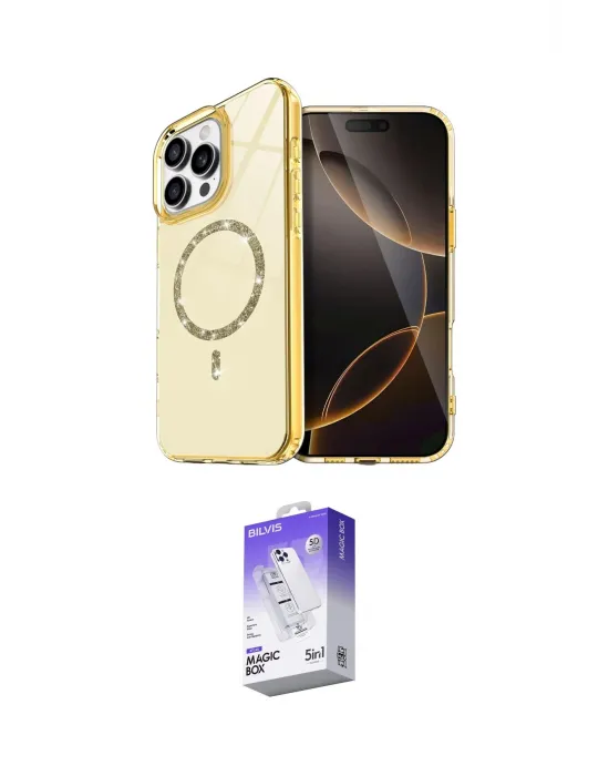 ieg™ iPhone 14 Pro Max Kılıf Kıvılcım Form Prime - Siyah Bilvis 5in1 3D Magic Cam Ekran Koruyucu