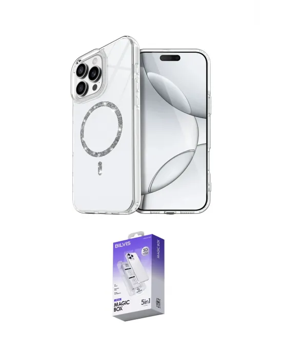 ieg™ iPhone 14 Pro Max Kılıf Kıvılcım Form Prime - Siyah Bilvis 5in1 3D Magic Cam Ekran Koruyucu