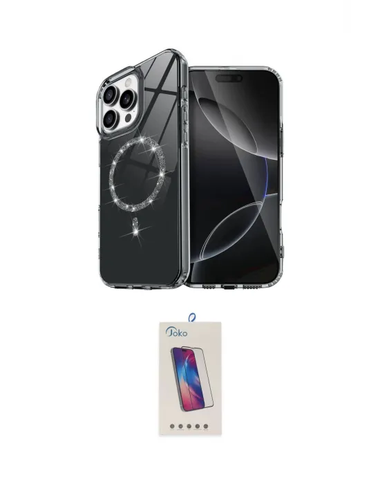 ieg™ iPhone 14 Pro Max Kılıf Kıvılcım Form Prime - Siyah Joko 5D Cam