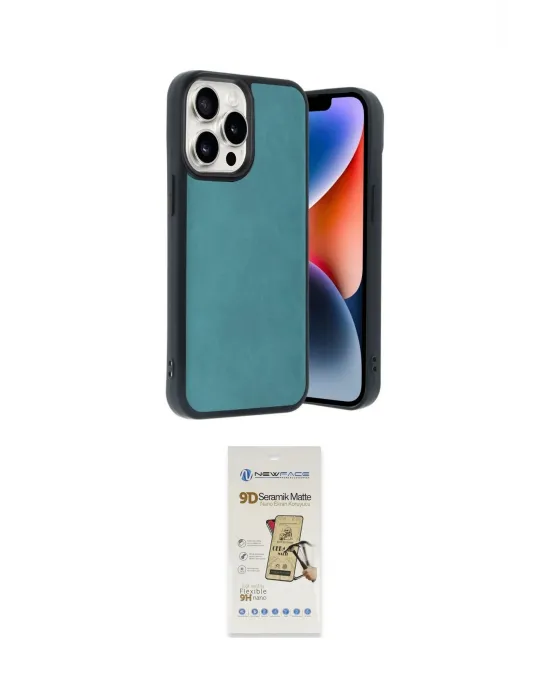 ieg™ iPhone 14 Pro Max Kılıf Kıvılcım Işık Serisi - Siyah Mat Seramik Nano Ekran Koruyucu