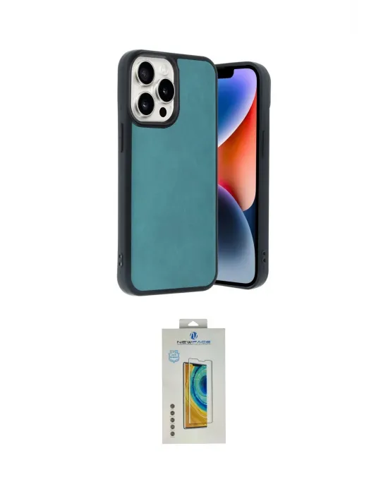 ieg™ iPhone 14 Pro Max Kılıf Kıvılcım Işık Serisi - Siyah Polymer Nano Ekran Koruyucu