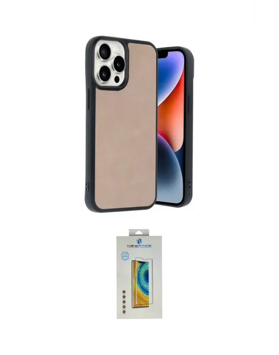 ieg™ iPhone 14 Pro Max Kılıf Kıvılcım Işık Serisi - Siyah Polymer Nano Ekran Koruyucu