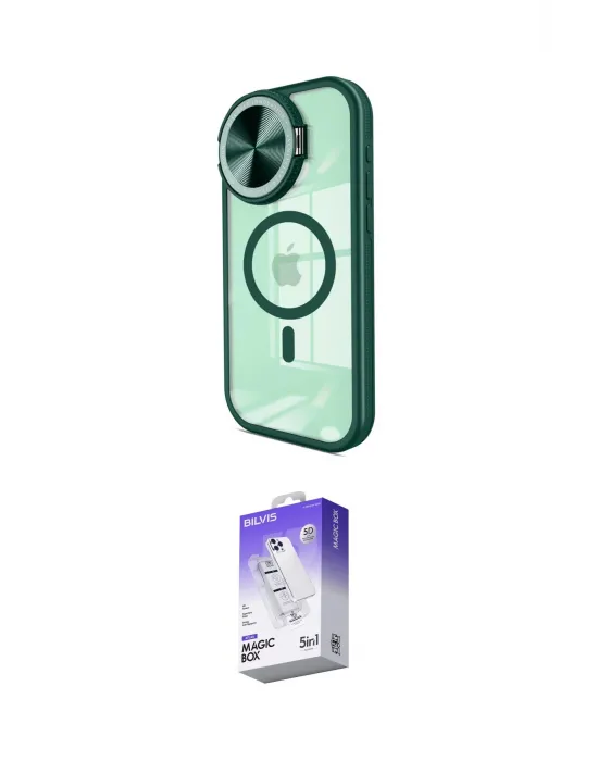 ieg™ iPhone 14 Pro Max Kılıf Kıvılcım Modern Koleksiyonu - Siyah Bilvis 5in1 3D Magic Cam Ekran Koruyucu