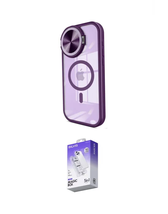 ieg™ iPhone 14 Pro Max Kılıf Kıvılcım Modern Koleksiyonu - Siyah Bilvis 5in1 3D Magic Cam Ekran Koruyucu