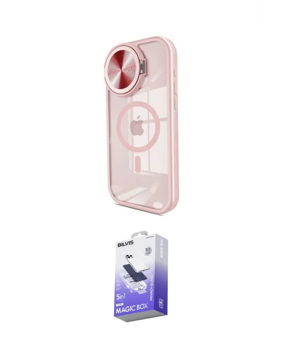 ieg™ iPhone 14 Pro Max Kılıf Kıvılcım Modern Koleksiyonu - Siyah Bilvis 5in1 5D Magic Hayalet Cam Ekran Koruyucu