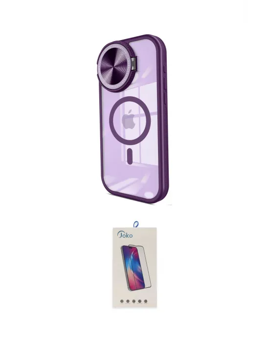 ieg™ iPhone 14 Pro Max Kılıf Kıvılcım Modern Koleksiyonu - Siyah Joko 5D Cam