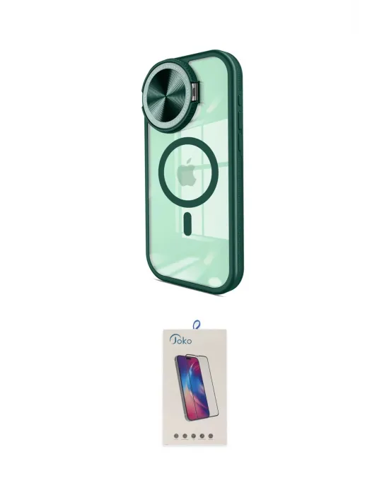 ieg™ iPhone 14 Pro Max Kılıf Kıvılcım Modern Koleksiyonu - Siyah Joko 5D Cam