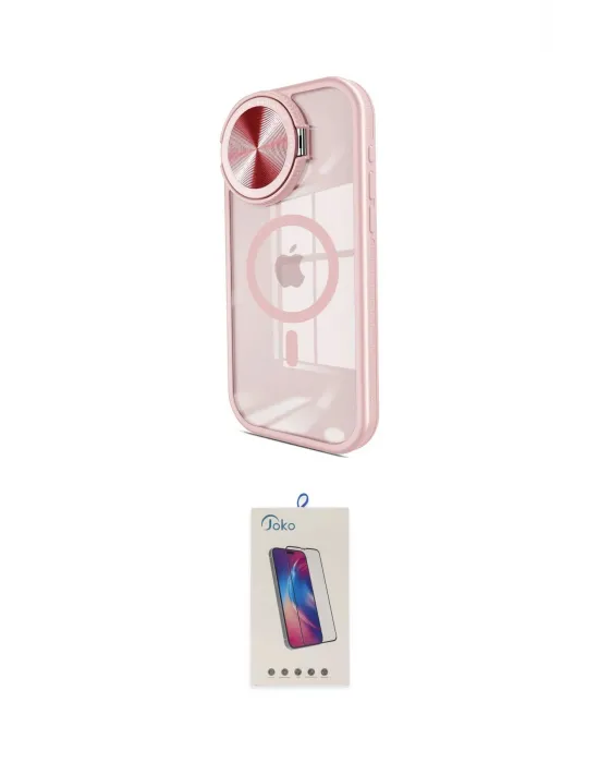 ieg™ iPhone 14 Pro Max Kılıf Kıvılcım Modern Koleksiyonu - Siyah Joko 5D Cam