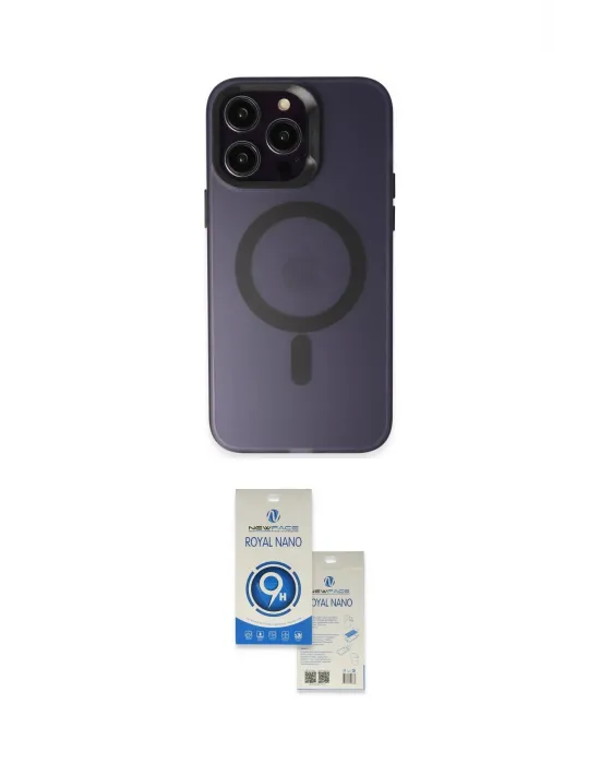 ieg™ iPhone 14 Pro Max Kılıf Kozmos Çizgi Prime - Şeffaf Royal Nano Ekran Koruyucu