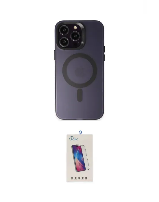 ieg™ iPhone 14 Pro Max Kılıf Kozmos Çizgi Prime - Siyah Joko 5D Cam