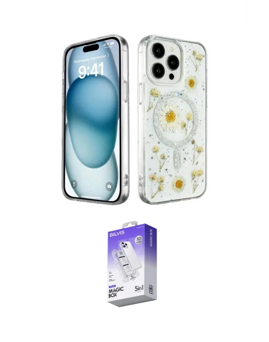 ieg™ iPhone 14 Pro Max Kılıf Kozmos Doku - Siyah Bilvis 5in1 3D Magic Cam Ekran Koruyucu