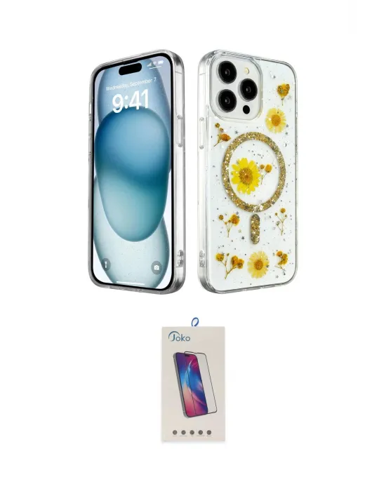 ieg™ iPhone 14 Pro Max Kılıf Kozmos Doku - Siyah Joko 5D Cam