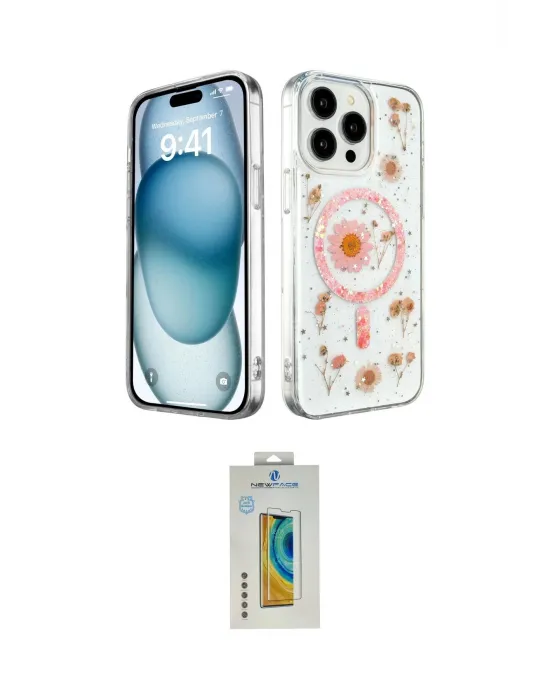 ieg™ iPhone 14 Pro Max Kılıf Kozmos Doku - Siyah Polymer Nano Ekran Koruyucu