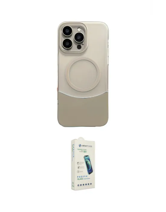 ieg™ iPhone 14 Pro Max Kılıf Kozmos Form Özel Seri - Şeffaf Pasifik Cam Ekran Koruyucu