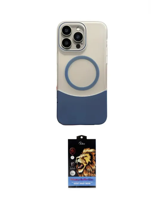 ieg™ iPhone 14 Pro Max Kılıf Kozmos Form Özel Seri - Siyah Buffer Hayalet Cam Ekran Koruyucu