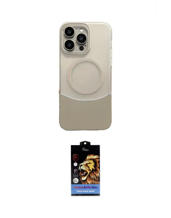 ieg™ iPhone 14 Pro Max Kılıf Kozmos Form Özel Seri - Siyah Buffer Hayalet Cam Ekran Koruyucu