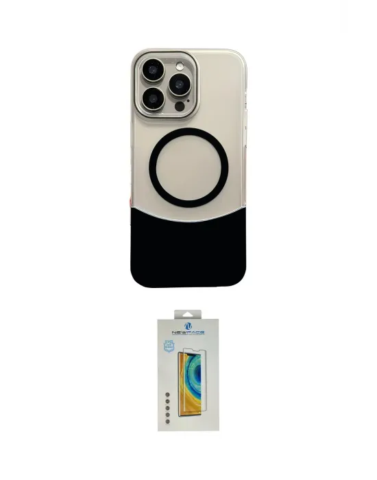 ieg™ iPhone 14 Pro Max Kılıf Kozmos Form Özel Seri - Siyah Polymer Nano Ekran Koruyucu