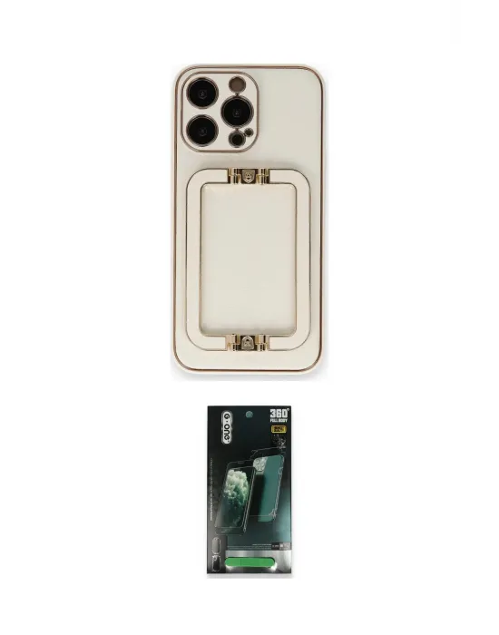 ieg™ iPhone 14 Pro Max Kılıf Kozmos Minimal Prime - Şeffaf 360 Full Body Arka Koruyucu