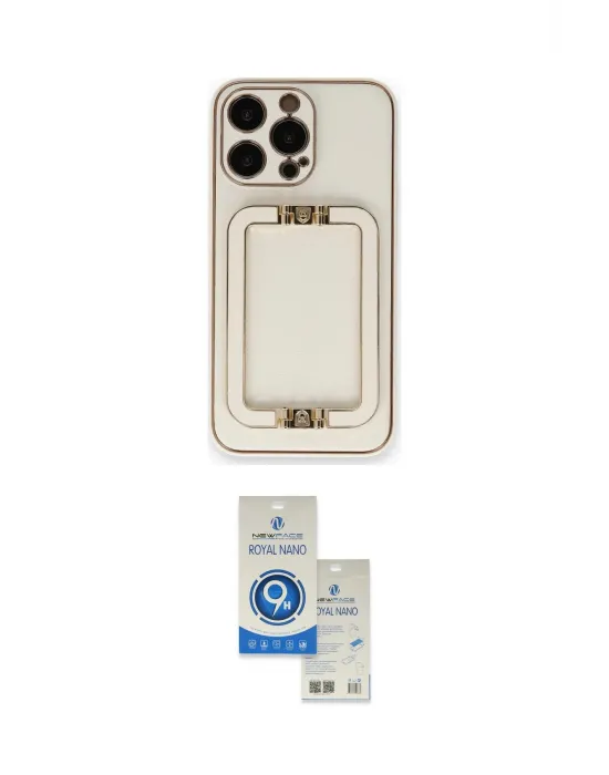 ieg™ iPhone 14 Pro Max Kılıf Kozmos Minimal Prime - Şeffaf Royal Nano Ekran Koruyucu