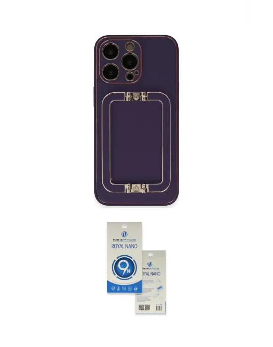 ieg™ iPhone 14 Pro Max Kılıf Kozmos Minimal Prime - Şeffaf Royal Nano Ekran Koruyucu