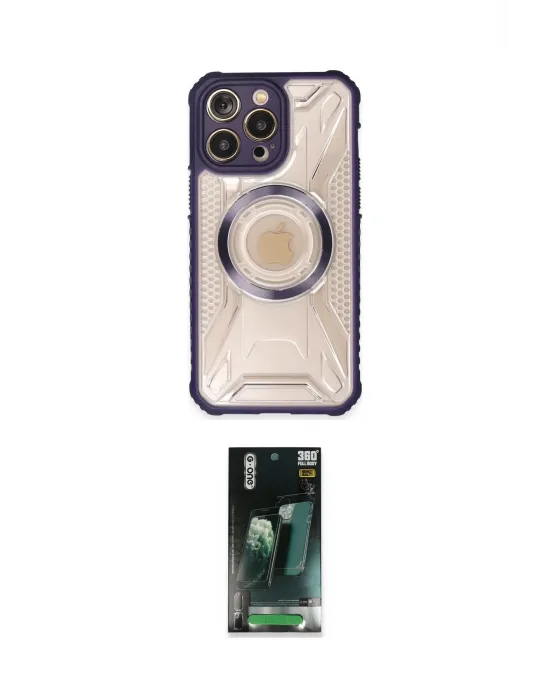 ieg™ iPhone 14 Pro Max Kılıf Kutup Modern - Şeffaf 360 Full Body Arka Koruyucu
