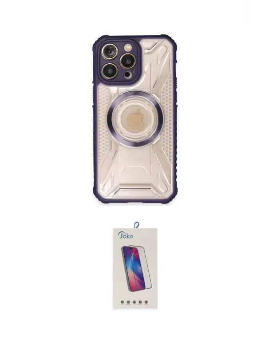 ieg™ iPhone 14 Pro Max Kılıf Kutup Modern - Siyah Joko 5D Cam