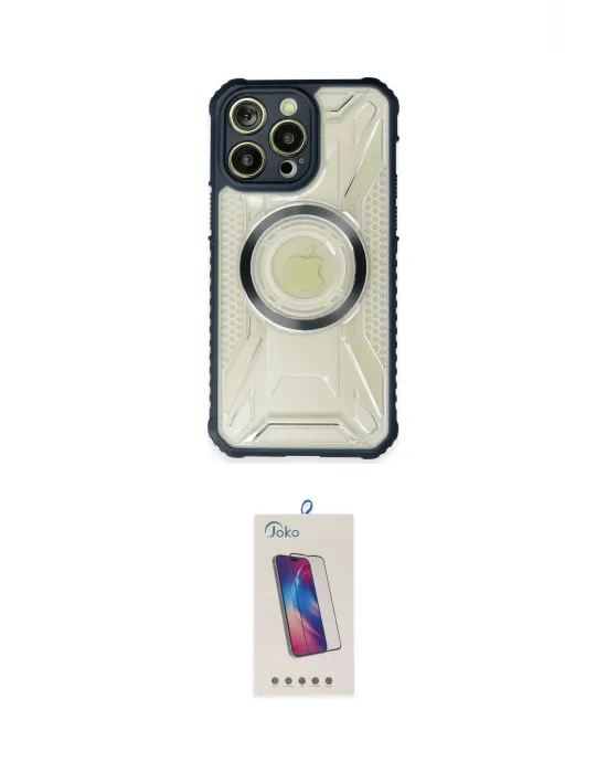 ieg™ iPhone 14 Pro Max Kılıf Kutup Modern - Siyah Joko 5D Cam