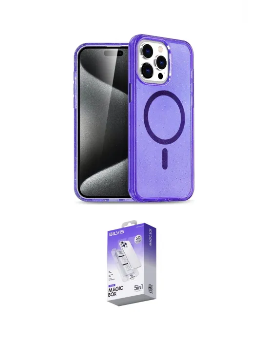 ieg™ iPhone 14 Pro Max Kılıf Nova Asil Prime - Siyah Bilvis 5in1 3D Magic Cam Ekran Koruyucu
