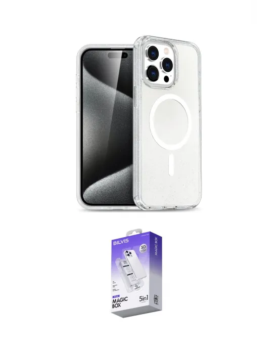 ieg™ iPhone 14 Pro Max Kılıf Nova Asil Prime - Siyah Bilvis 5in1 3D Magic Cam Ekran Koruyucu