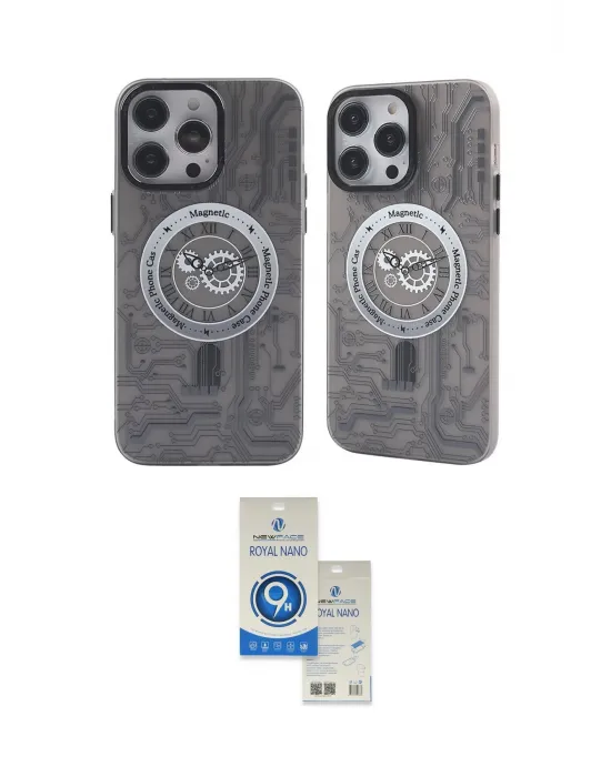 ieg™ iPhone 14 Pro Max Kılıf Nova Doku Koleksiyonu - Şeffaf Royal Nano Ekran Koruyucu
