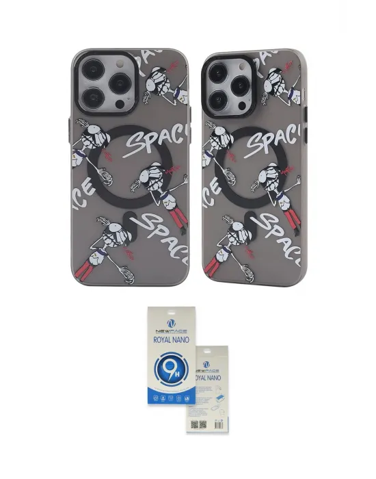 ieg™ iPhone 14 Pro Max Kılıf Nova Doku Koleksiyonu - Şeffaf Royal Nano Ekran Koruyucu