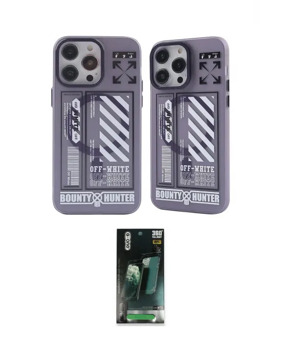 ieg™ iPhone 14 Pro Max Kılıf Nova Doku Koleksiyonu - Siyah 360 Mat Full Body Arka Koruyucu