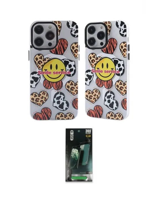ieg™ iPhone 14 Pro Max Kılıf Nova Doku Koleksiyonu - Siyah 360 Mat Full Body Arka Koruyucu