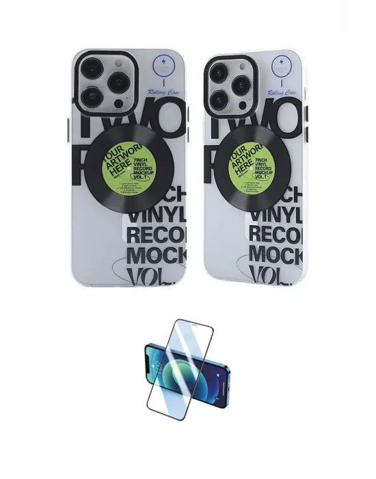 ieg™ iPhone 14 Pro Max Kılıf Nova Doku Koleksiyonu - Siyah 3D Antistatik Cam Ekran Koruyucu