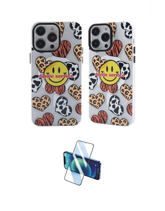 ieg™ iPhone 14 Pro Max Kılıf Nova Doku Koleksiyonu - Siyah 3D Antistatik Cam Ekran Koruyucu